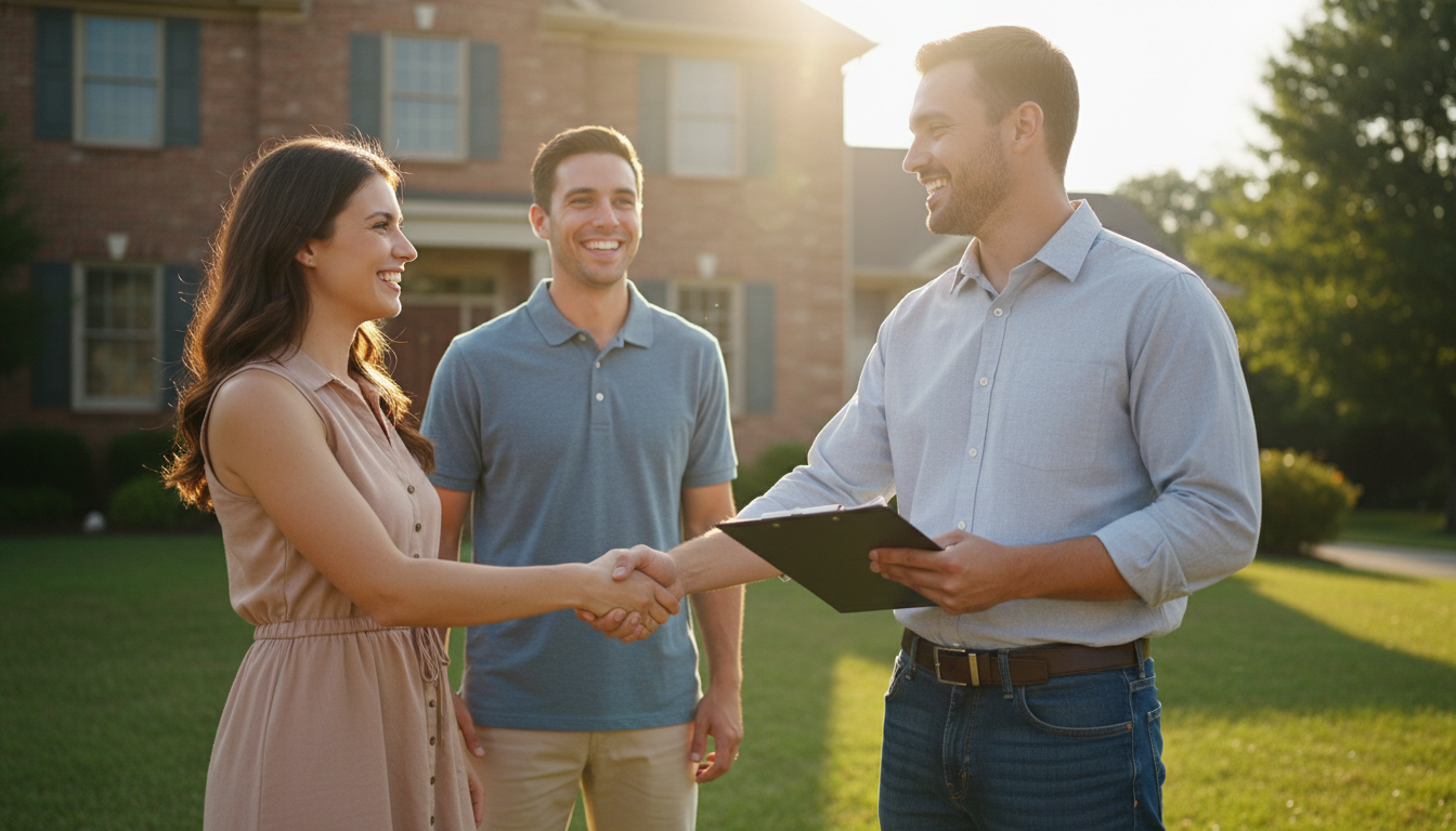 Contractor meeting with homeowners
